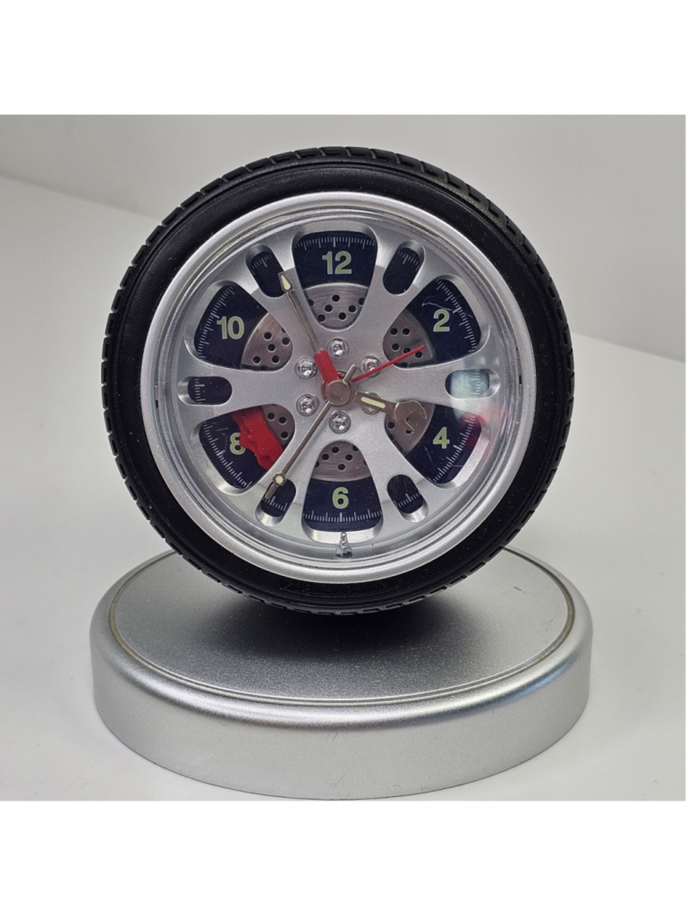 Tire Wheel Rim Novelty Alarm Clock Car Theme Tested Working Holds Time